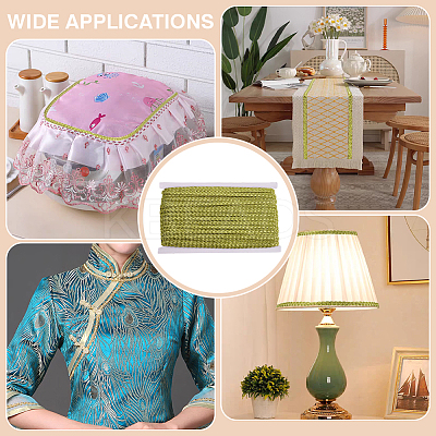Metallic Polyester Braided Lace Trim OCOR-WH0108-20B-1