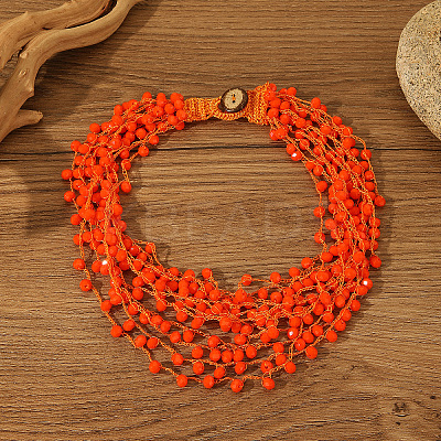 Bohemian Style Glass Bead Multi-layer Necklaces for Daily Wear and Gifting BA8447-2-1