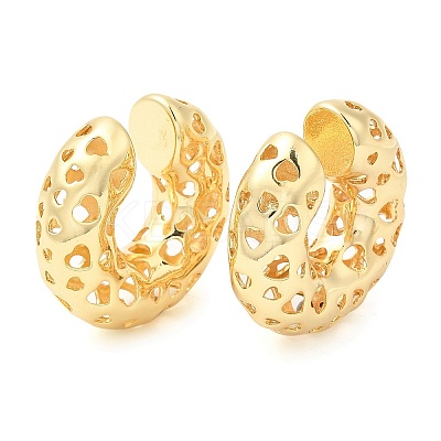 Brass Hollow Round Cuff Earrings EJEW-K251-07G-1