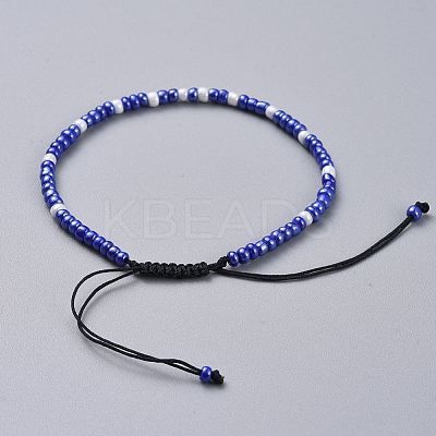 Adjustable Nylon Thread Braided Beads Bracelets X-BJEW-JB04522-07-1