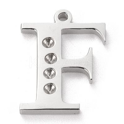 Tarnish Resistant 304 Stainless Steel Letter Pendant Rhinestone Settings LS-STAS-J028-01F-1