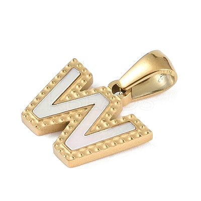 Natural White Shell Alphabet Charms STAS-M338-02G-W-1