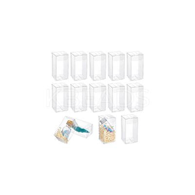 Transparent PET Tea Storage Boxes CON-WH0106-08B-1