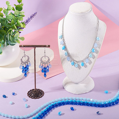 10Strands 10 Colors Transparent Glass Beads Strands EGLA-TA0013-24C-1
