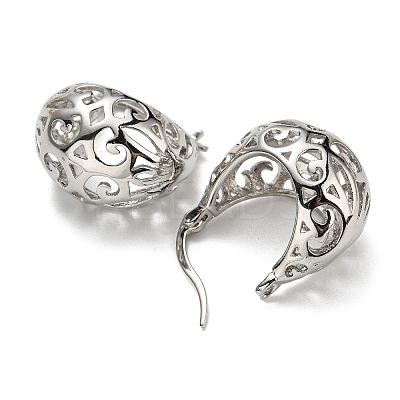 Hollow Basket Hoop Earrings EJEW-G355-03P-1