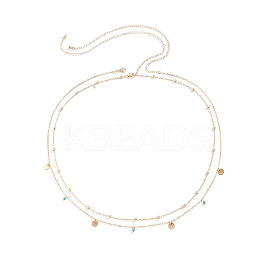 Alloy Double Layer Link Chain Tassel Belly Chains WG10755-14-1