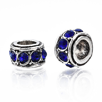Alloy Rhinestone European Beads MPDL-Q212-001A-RS-1