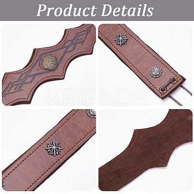 PU Leather & Alloy Headbands Hair Accessories for Women Girls OHAR-WH20009-02C-01-1