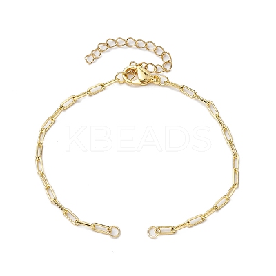 Brass Paperclip Chains Bracelet Makings AJEW-JB01223-1