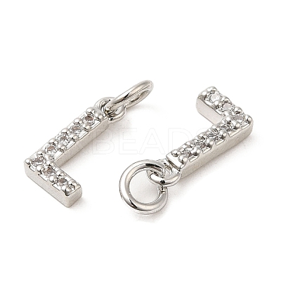 Brass Micro Pave Grade AAA Cubic Zirconia Charms ZIRC-P067-11P-L-NR-1