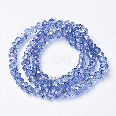 Electroplate Transparent Glass Beads Strands X-EGLA-A034-T6mm-F19-1