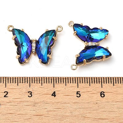 Brass Pave Faceted Glass Connector Charms FIND-Z020-03G-1