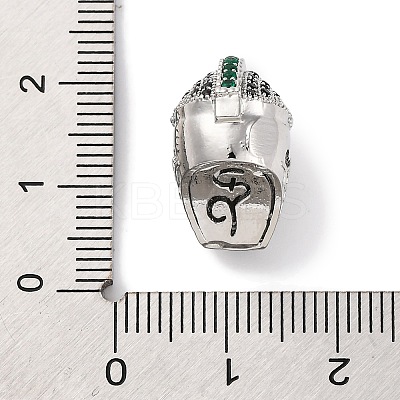 Helmet Shape Rack Plating Brass with Cubic Zirconia Beads KK-S406-15F-1
