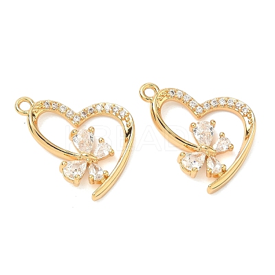 Brass Micro Pave Cubic Zirconia Pendants KK-A281-07G-1