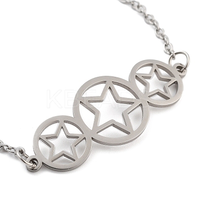 Non-Tarnish Stainless Steel Cable Chain Link Bracelets for Women Men STAS-Z061-01P-08-1