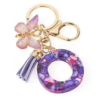 Resin Butterfly Pendant Keychains KEYC-TAC0034-03O-1