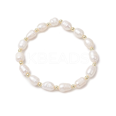 Natural Cultured Freshwater Pearl Beads Stretch Bracelets for Women BJEW-JB11593-1