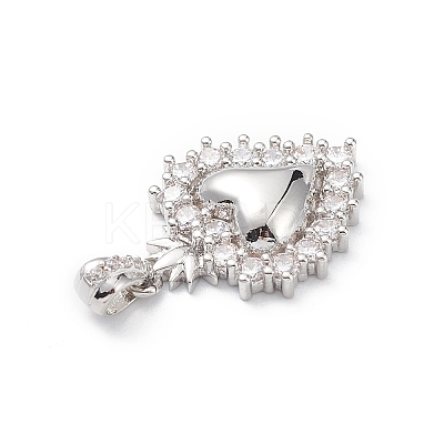 Rack Plating Brass Micro Pave Clear Cubic Zirconia Pendants LS-KK-L155-64P-1