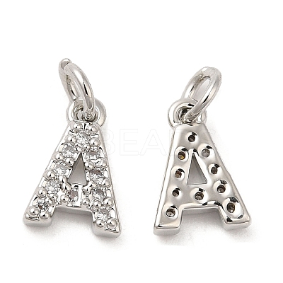 Brass Micro Pave Grade AAA Cubic Zirconia Charms ZIRC-P067-11P-A-NR-1