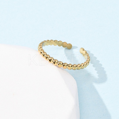 304 Stainless Steel Open Cuff Rings for Women RJEW-K309-11A-G-1