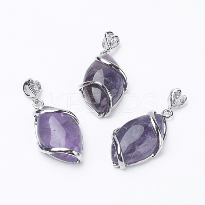 Natural Amethyst Pendants G-E423-05P-1