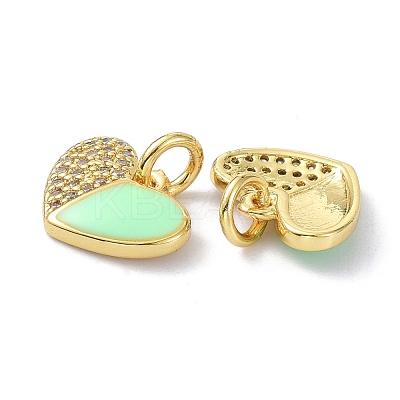 Brass Clear Cubic Zirconia Enamel Pendant ZIRC-C021-45G-1