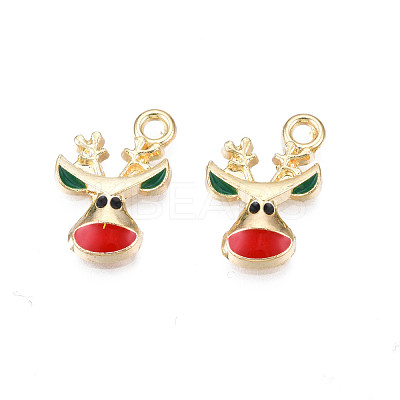 Rack Plating Alloy Enamel Pendants ENAM-N055-132-1