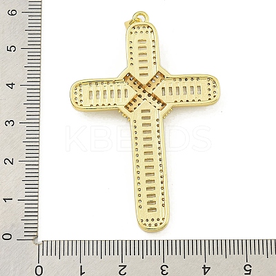 Rack Plating Brass Pave Cubic Zirconia Pendants KK-U029-02G-02-1