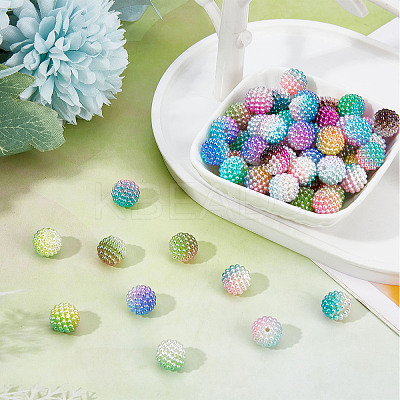 160Pcs 8 Colors Imitation Pearl Acrylic Beads OACR-SC0001-15-1