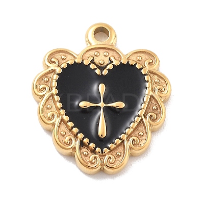 304 Stainless Steel Enamel Pendants STAS-M092-12G-1