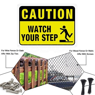 UV Protected & Waterproof Aluminum Warning Signs AJEW-GL0001-01B-07-1