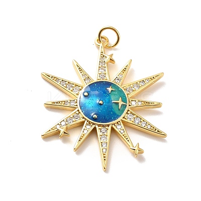 Rack Plating Brass Micro Pave Cubic Zirconia Pendants KK-M230-32G-1