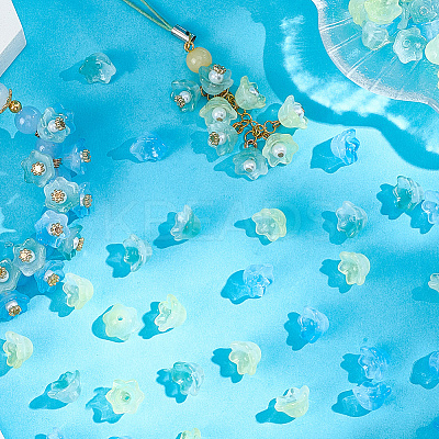 150Pcs 3 Colors Transparent Two Tone Spray Painted Glass Beads GLAA-LT0001-04C-1
