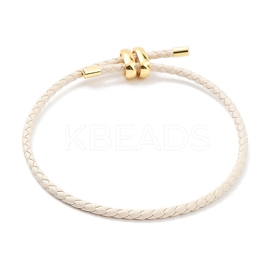 Braided Round Imitation Leather Bracelets Making BJEW-H610-03G-08-1