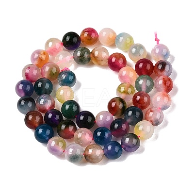 Dyed Natural White Jade Beads Strands G-T138-8mm-210-19-1