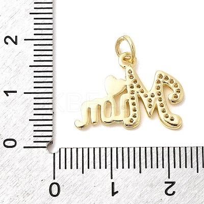 Brass Pave Clear Cubic Zirconia Pendants KK-G554-19G-1