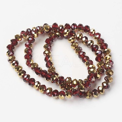Electroplate Transparent Glass Beads Strands X-EGLA-A034-T6mm-O07-1