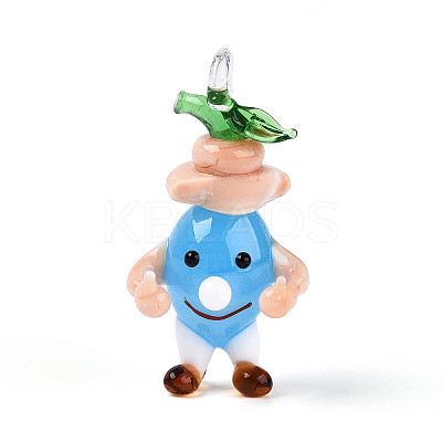 Handmade Lampwork Cartoon Onion Pendants LAMP-T025-11M-1