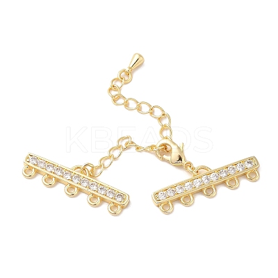 Brass Micro Pave Cubic Zirconia Chain Extender KK-L216-004D-G-1