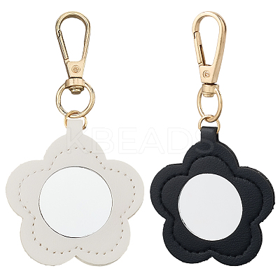 CutHollow 2Pcs 2 Colors PU Leather Pendant Decorations HJEW-CL0001-04C-1