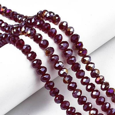 Electroplate Glass Beads Strands EGLA-A034-T10mm-B29-1