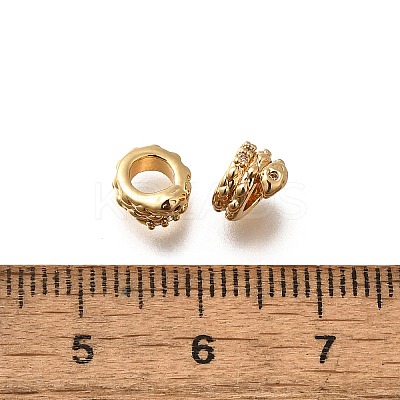 Brass Micro Pave Cubic Zirconia Beads KK-K378-62G-1