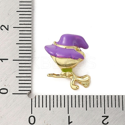 Halloween Brass Enamel European Beads KK-A203-04A-G-1