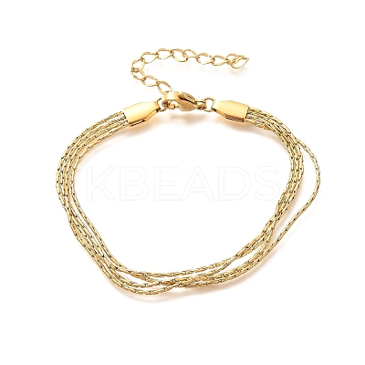 304 Stainless Steel Multi-strand Bracelets BJEW-U022-01G-1