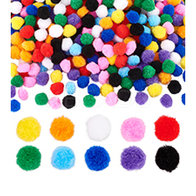 500Pcs 10 Colors DIY Doll Craft Pom Pom Yarn Pom Pom Balls AJEW-PH0011-75-1