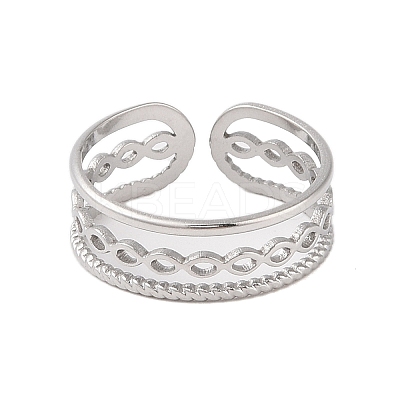 Non-Tarnish 304 Stainless Steel Open Cuff Ring STAS-S125-10P-1