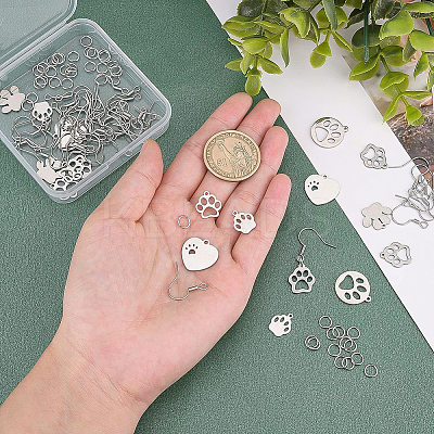 DIY Dog Paw Print Drop Earring Making Kit DIY-BC0004-63-1