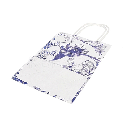 Flower Print Paper Gift Bags with Handles TH-CBA170C-05-1
