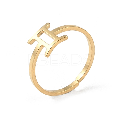 Real 18K Gold Plated 304 Stainless Steel Adjustable Finger Ring RJEW-L115-01G-06-1