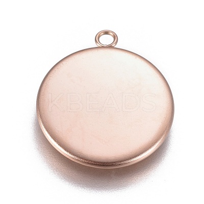 Ion Plating(IP) 304 Stainless Steel Pendant Cabochon Settings X-STAS-G127-13-16mm-RG-1